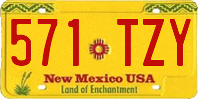 NM license plate 571TZY