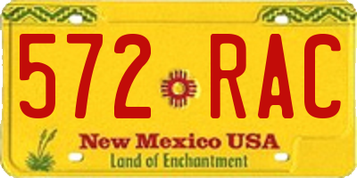 NM license plate 572RAC