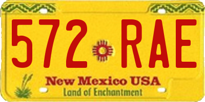 NM license plate 572RAE