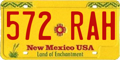 NM license plate 572RAH