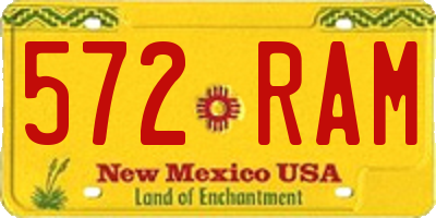 NM license plate 572RAM