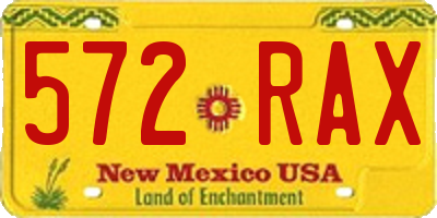 NM license plate 572RAX