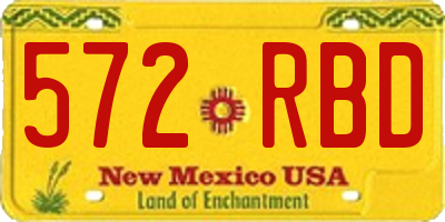 NM license plate 572RBD
