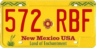 NM license plate 572RBF