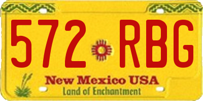 NM license plate 572RBG