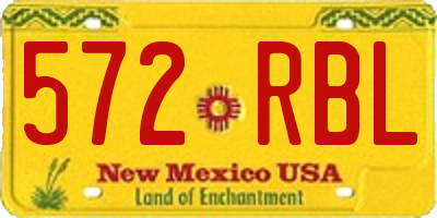 NM license plate 572RBL