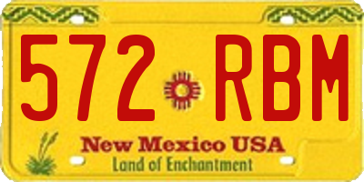 NM license plate 572RBM