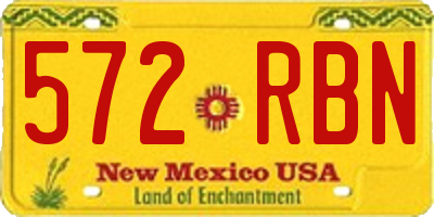 NM license plate 572RBN