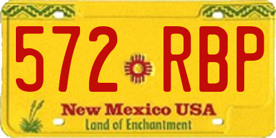 NM license plate 572RBP
