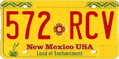 NM license plate 572RCV