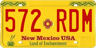 NM license plate 572RDM