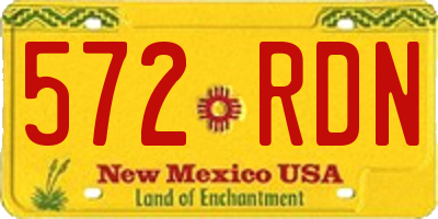 NM license plate 572RDN