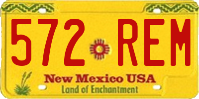 NM license plate 572REM