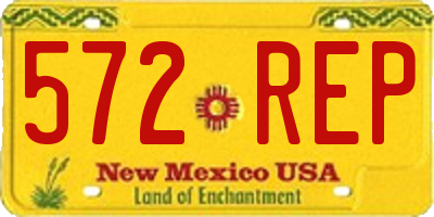 NM license plate 572REP
