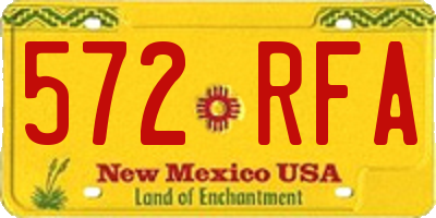 NM license plate 572RFA