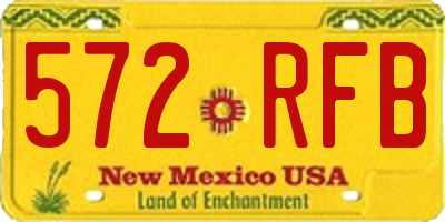 NM license plate 572RFB