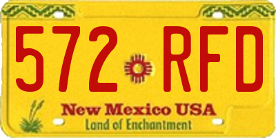 NM license plate 572RFD