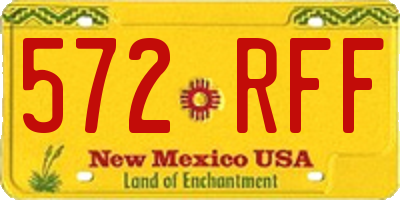 NM license plate 572RFF
