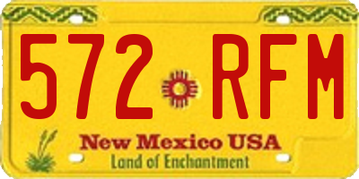 NM license plate 572RFM