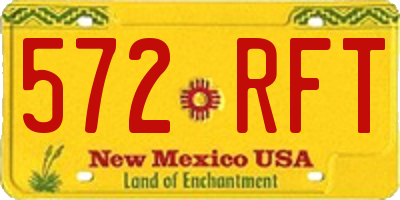 NM license plate 572RFT