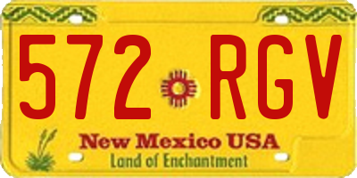 NM license plate 572RGV