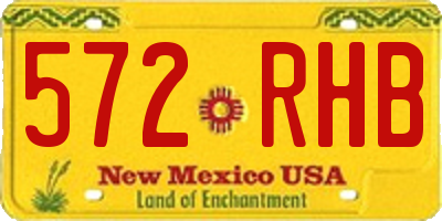NM license plate 572RHB