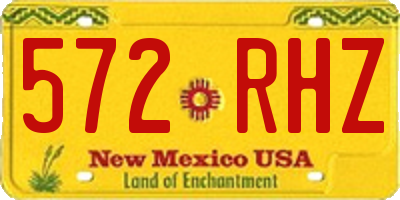 NM license plate 572RHZ