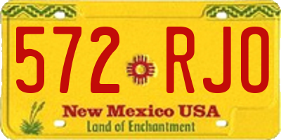 NM license plate 572RJO