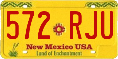 NM license plate 572RJU
