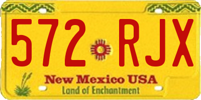 NM license plate 572RJX