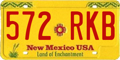 NM license plate 572RKB