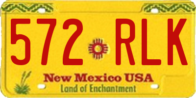 NM license plate 572RLK