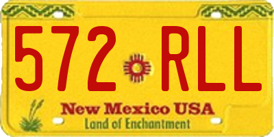 NM license plate 572RLL