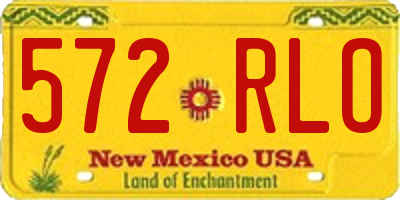 NM license plate 572RLO