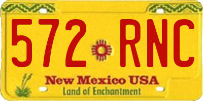 NM license plate 572RNC