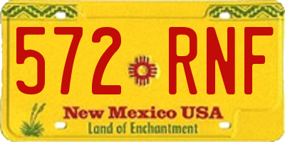 NM license plate 572RNF