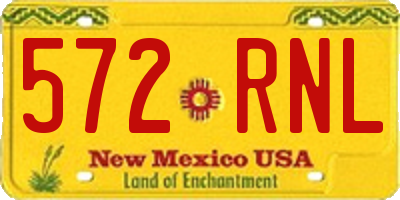 NM license plate 572RNL