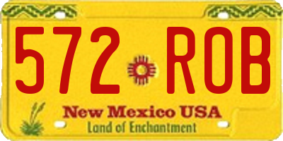 NM license plate 572ROB