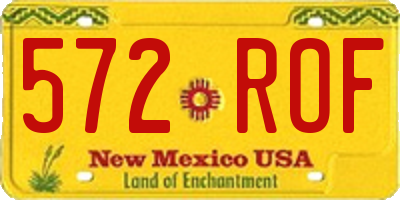 NM license plate 572ROF
