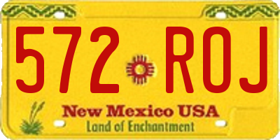 NM license plate 572ROJ