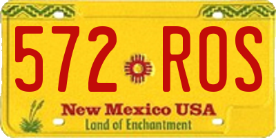NM license plate 572ROS