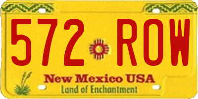 NM license plate 572ROW