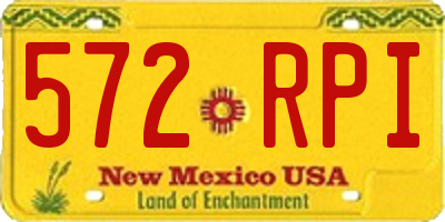 NM license plate 572RPI