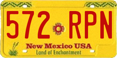 NM license plate 572RPN