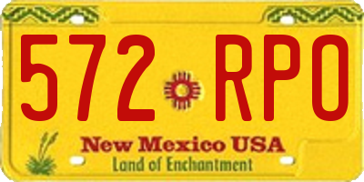 NM license plate 572RPO