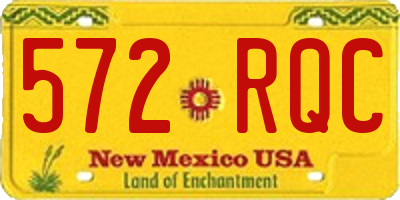 NM license plate 572RQC