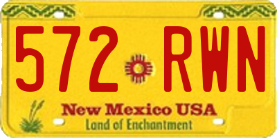 NM license plate 572RWN