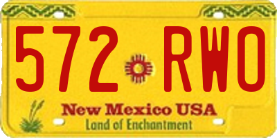 NM license plate 572RWO