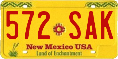 NM license plate 572SAK