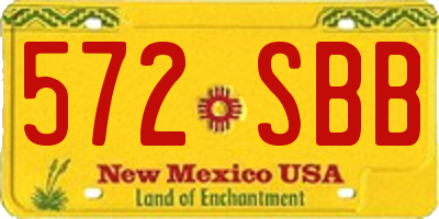 NM license plate 572SBB